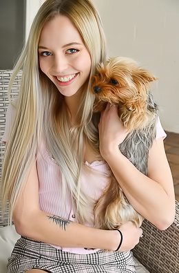 Horny Teen Lily Playing With Huge Dildo