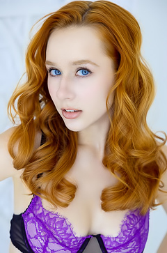 Lila Rouge Her Long Wavy Hair Cascading Like Liquid Copper