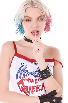 Ashby Winter In Seductive Leather Cosplay With Naked Feet Showcasing Slim Form