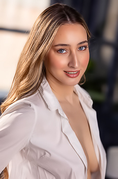 Lula Stocch Relaxing In Bed Wearing Sheer Panties And Button Up Shirt