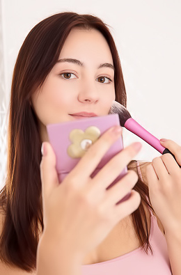 Ariana Regent Straps Of Her Lingerie From Her Shoulders To Bare Her Perfect Breasts