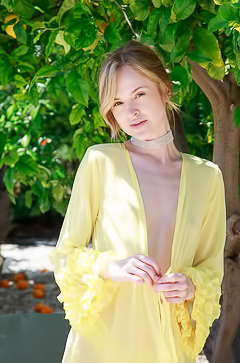 Alice May Her Long Legs Kicked High And Wide And Her Sexy Small Breasts Bared To The Warm Breeze