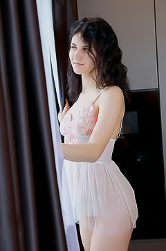 Anastasia Barbi Sweetly Sexy In High Heels And A Sheer Babydoll