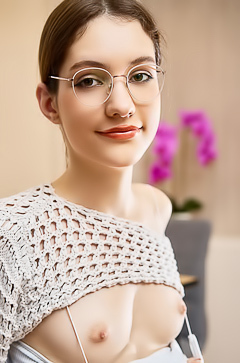 Hareniks Wearing Nothing But Her Glasses And A Naughty Smile