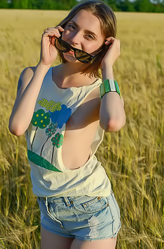Zhy Zhy Spreads Legs In Sheer Camisole Outdoors For Steamy Striptease