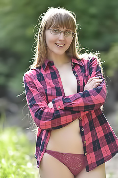 Wild Anabel A Unveils Her Glance Beneath The Plaid Shirt During Striptease